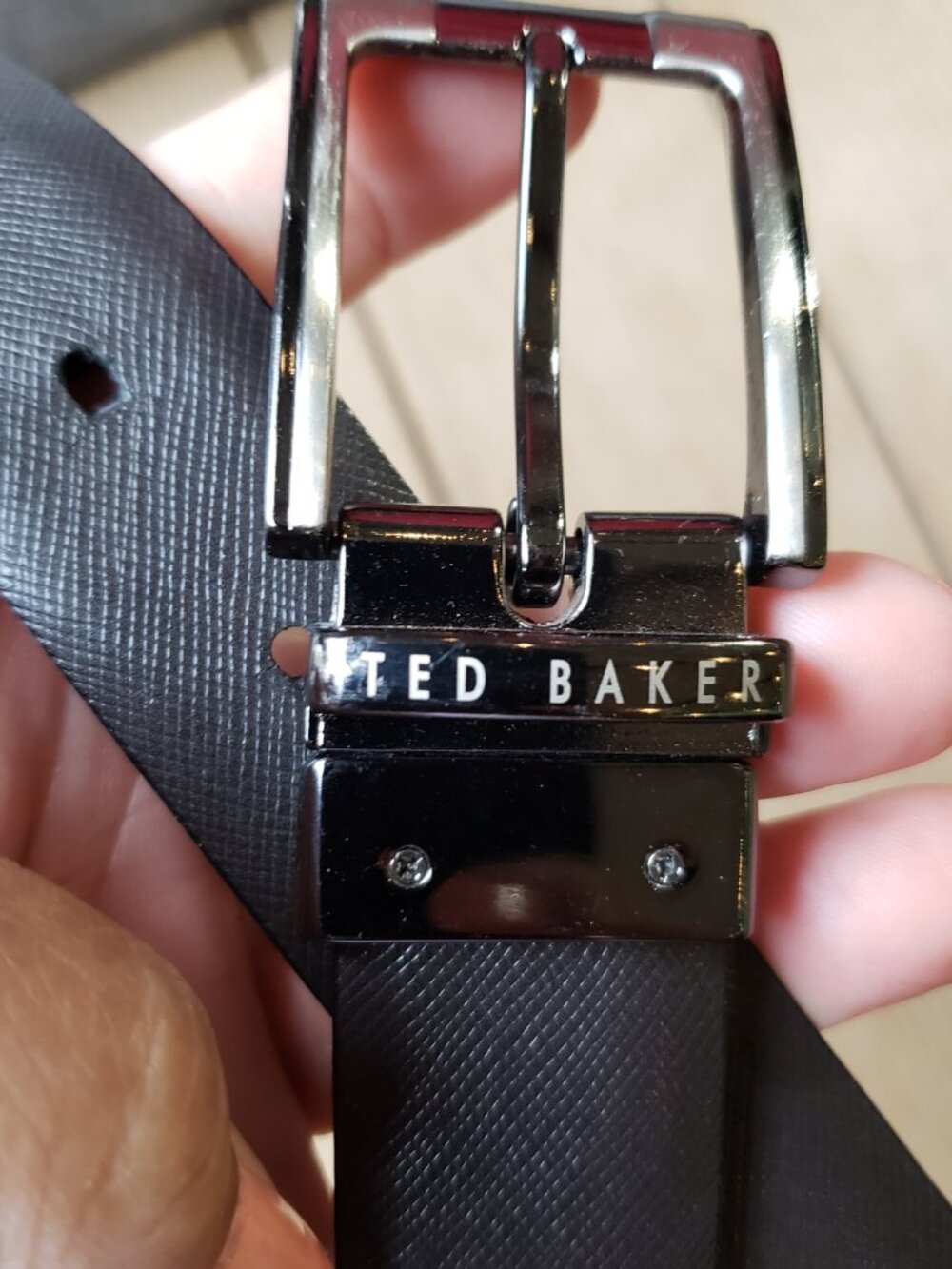 EUC TED BAKER London leather belt (M) deep cocoa chocolate brown